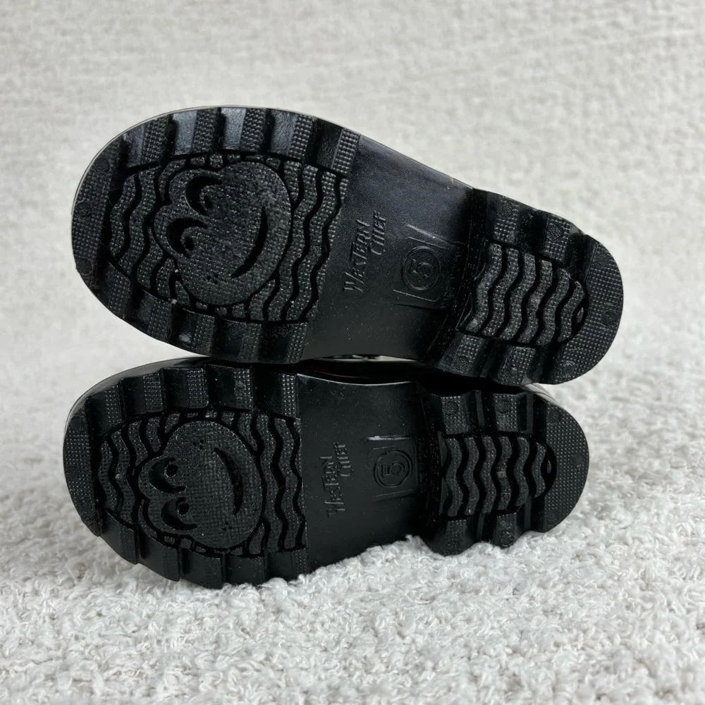 Western Chief Boots Toddler Boys 5 Black Multi Deep Water Light‎ Up Rain Boots